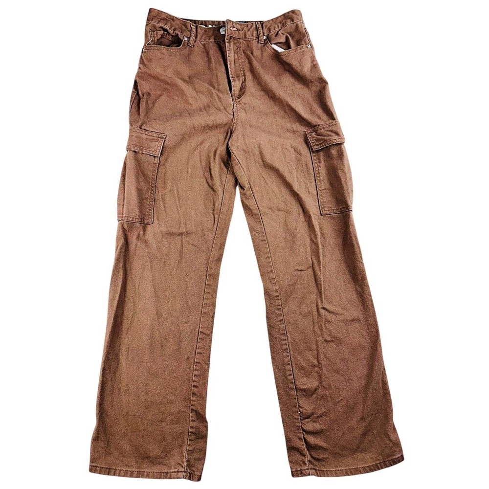 S.O.N.G.‎ 90s Boyfriend Cargo Jean Women 13/31 Brown Cotton High Waisted Pockets